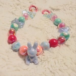 Easter beaded bag charm keychain